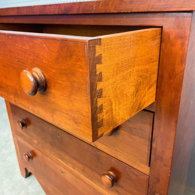 Early 20th Century Nightstand Solid Cherry Wood Dovetailed Drawers For Sale In Nashville - Image 6 of 10