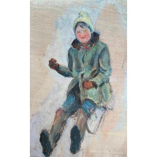 Children Portraits Oil Painting Original Ukrainian Artist Sokolovsky G. 1960s For Sale