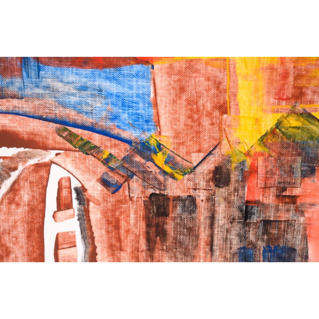 1980s Abstracted Figurative and Stone in Acrylic on Textured Paper by Ricardo De Silva For Sale - Image 5 of 8