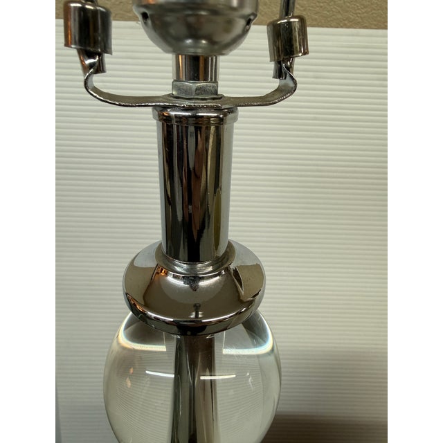 Transparent Transitional Acrylic Orb Table Lamp For Sale - Image 8 of 12