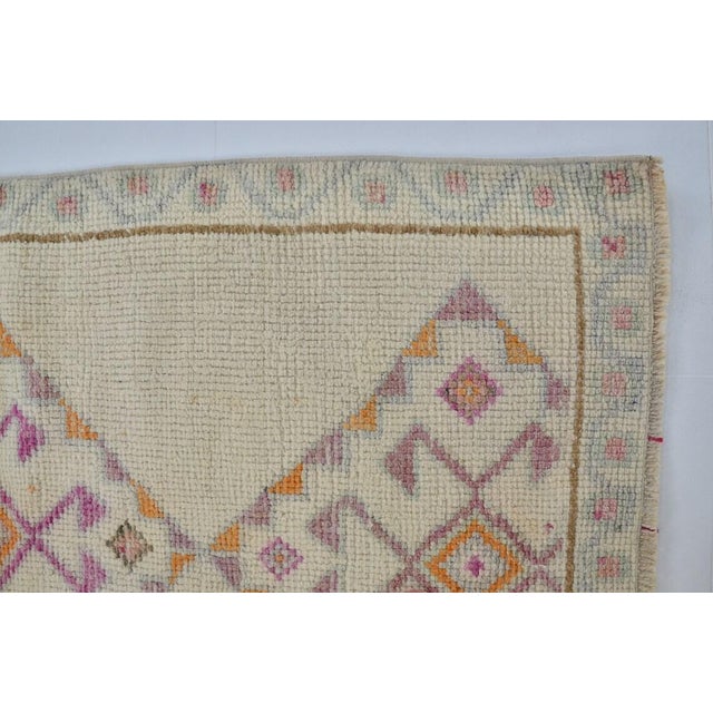 Vintage Turkish Rug, Kurdish Style Geometric Runner For Sale - Image 4 of 10