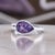 1990s 1990s Natural Amethyst Ring 6.5 14k W Gold 1.72 TCW Certified For Sale - Image 5 of 8
