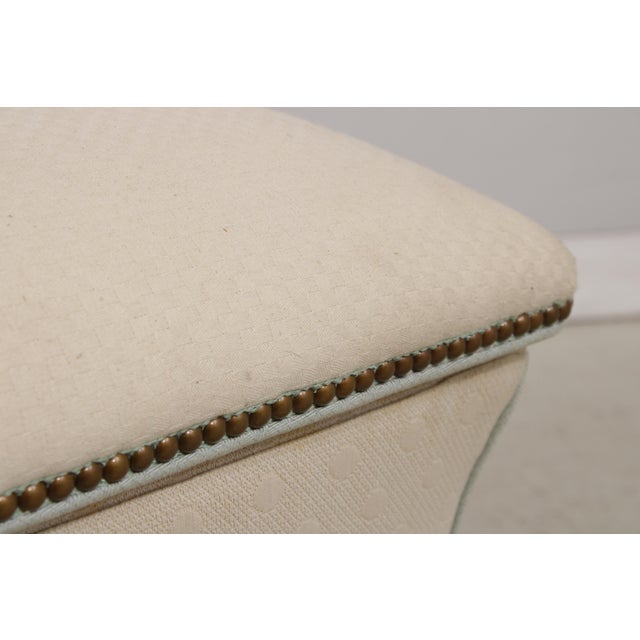 Large White Upholstered Flip Top Ottoman or Chest For Sale - Image 11 of 15