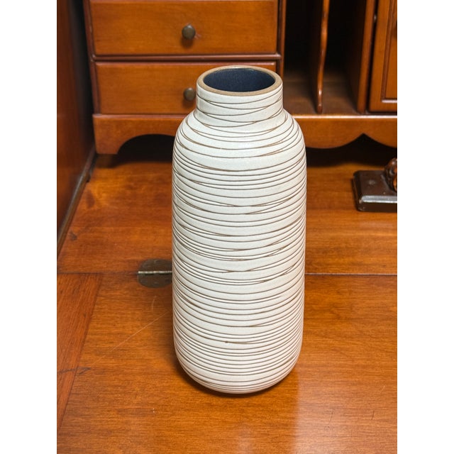 2010s Heath Ceramics Sausalito Striated Ceramic Vase For Sale - Image 5 of 12
