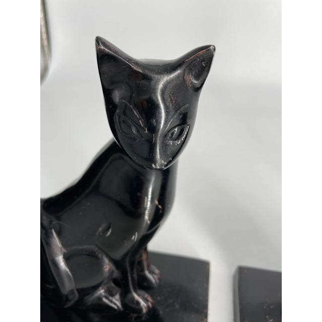 Vintage Black Cat Bookends - a Pair For Sale - Image 4 of 9