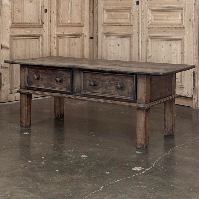 18th Century Rustic Country French Solid Oak Coffee Table For Sale - Image 4 of 18
