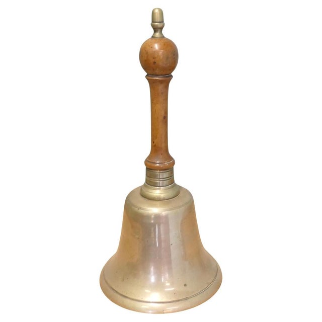 Gold Large Brass Hand Bell For Sale - Image 8 of 8