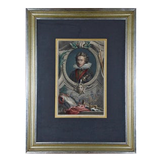 Henry, Prince of Wales, Son of James: A Hand-Colored Houbraken Portrait, 1738 For Sale
