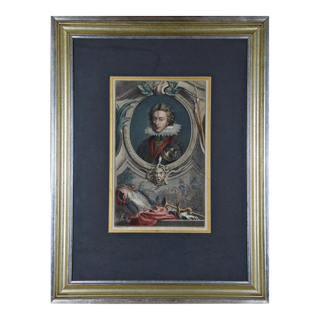 Henry, Prince of Wales, Son of James: A Hand-Colored Houbraken Portrait, 1738 For Sale