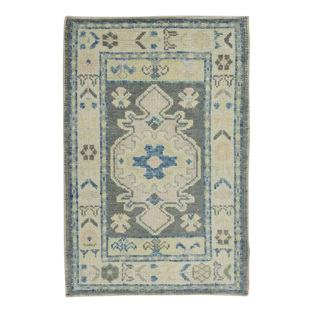 Oriental Hand Knotted Rug Turkish Oushak 2'3" x 3'4" For Sale