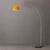 Nova Half Dome 92" Arc Floor Lamp, Mustard Shade, Brass, Marble Base For Sale - Image 4 of 6