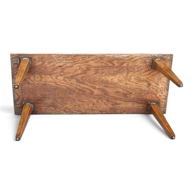 Mid-Century Modern Brecciated Marble Coffee Table With Copper Flat Moulding Frame For Sale - Image 9 of 17