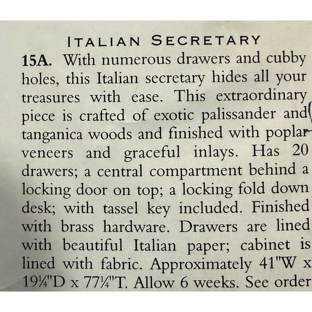 Fine 20th Century Marquetry Inlay Italian Secretaire For Sale - Image 11 of 12