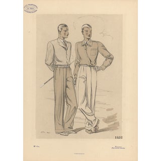 1933 Men's Fashion for Golf Lithograph For Sale