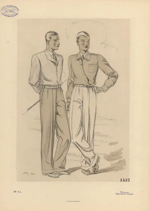 1933 Men's Fashion for Golf Lithograph