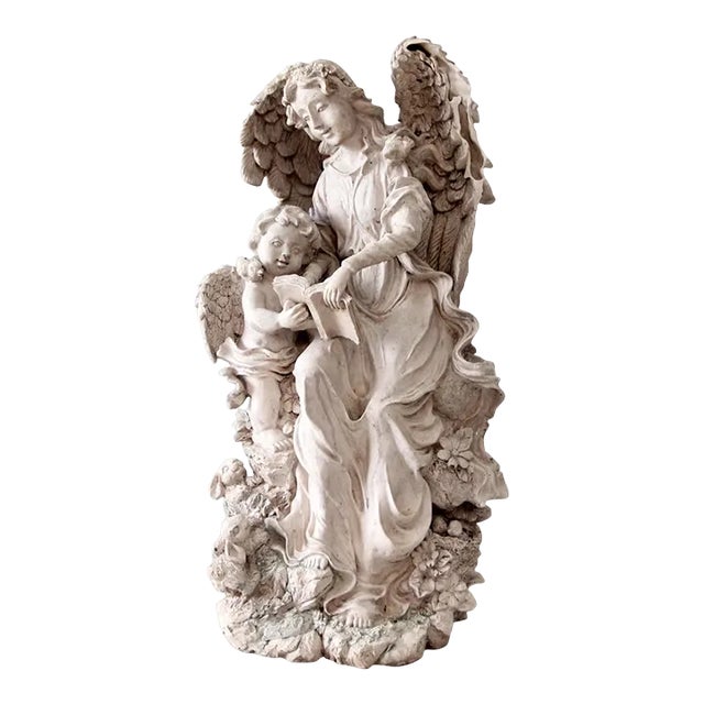 Vintage Garden Angel Sculpture For Sale