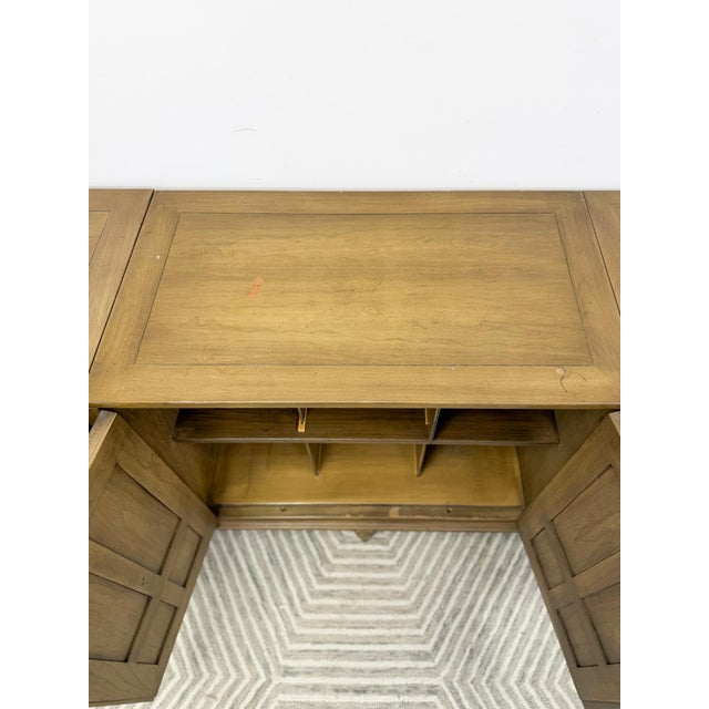 MCM Modular Three Piece Buffet Console Server Vintage Grey Green Server For Sale - Image 14 of 15
