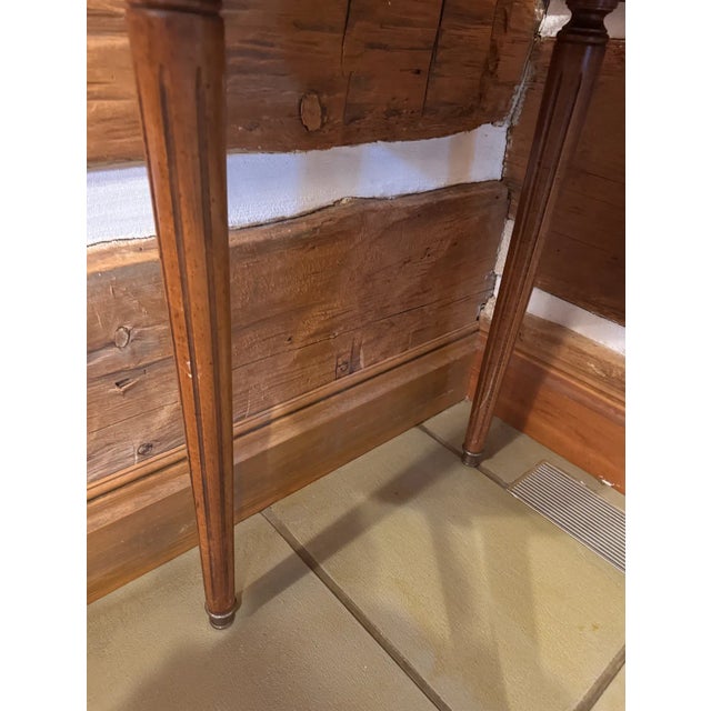 1900 - 1909 1900s Antique French Louis XVI Mahogany Marble Table For Sale - Image 5 of 5