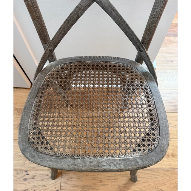 Restoration Hardware Madeleine Rattan Dining Side Chairs With Cushions-Set of 10 For Sale - Image 9 of 12