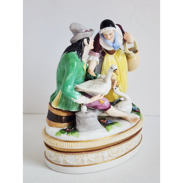 Rococo Antique Ludwigsburg Late 18th Century Porcelain Figurines Trinket Box For Sale - Image 3 of 16