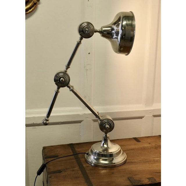 1960s Large Industrial Chrome Desk Lamp For Sale - Image 5 of 7