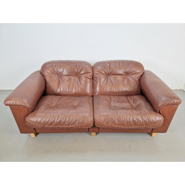 DS101 Two-Seater Sofa in Leather from de Sede, 1970s For Sale - Image 4 of 17