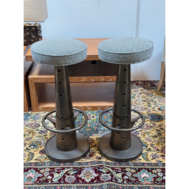 Blackman Cruz Workshop Yacht Bar Stools, Pair For Sale - Image 4 of 13