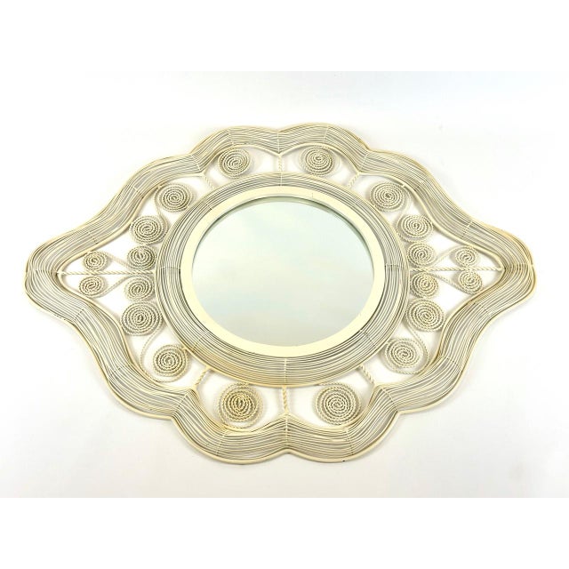 Vintage Andalusian Style Curly Metal Eliptical Wall Mirror, 1960s For Sale - Image 9 of 9