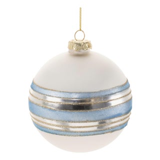 Striped Glass Ball Ornament (Set of 6) For Sale
