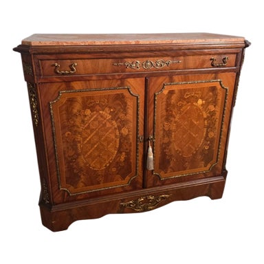 Vintage French Buffet with Marble Top, 1920s For Sale