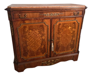 Vintage French Buffet with Marble Top, 1920s