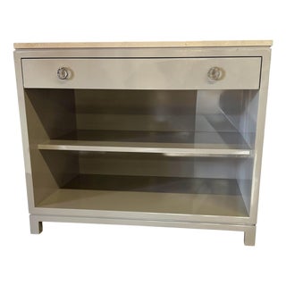 1 of 2 Nancy Corzine Lacquered Marble Top Nightstand For Sale