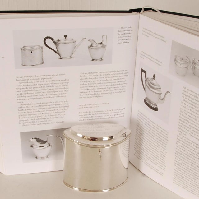 Georgian Tea Caddy Tableware Napoleonic Sterling Silver Box Empire Hand Crafted Casket Tariff Free Delivery For Sale - Image 12 of 13