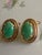 Chinoiserie Vintage 14k Gold Oval Jade Cabochon Earrings, A Pair For Sale - Image 3 of 8