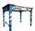 Blue 1960s Writing Desk | Hand Painted Blue Geode Inspired Desk With Gold Accents | One-of-a-Kind Statement Furniture For Sale - Image 8 of 9