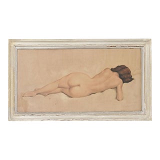 French Vintage Framed Nude Drawing For Sale