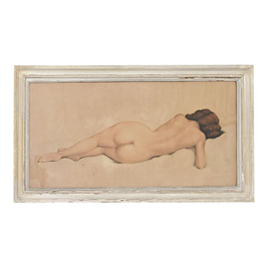French Vintage Framed Nude Drawing