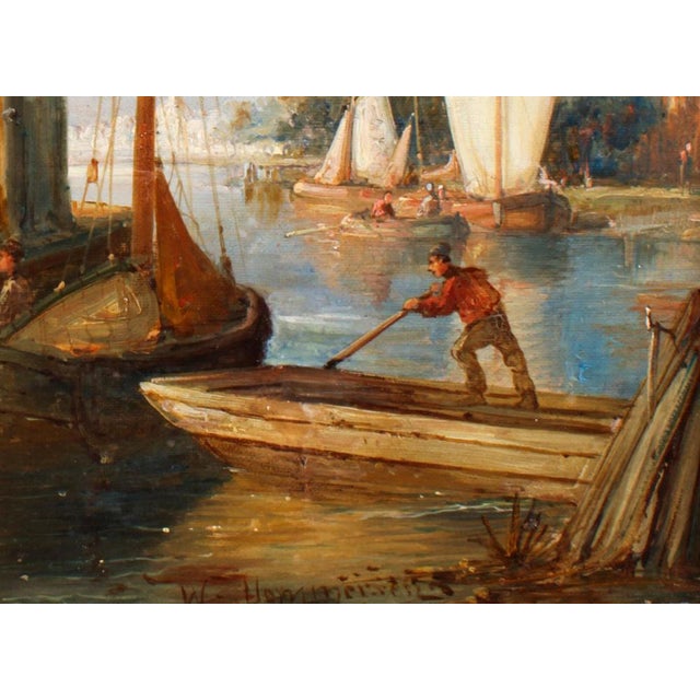 William Dommersen, A View on the Amstel, 19th Century, Oil Painting, Framed For Sale - Image 4 of 14