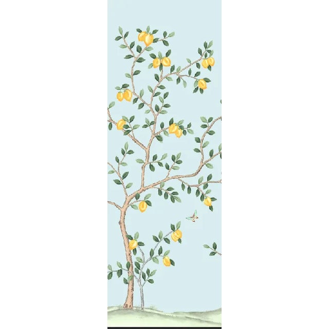 Lemon Tree Light Blue Wallpaper Mural - 5 Panels For Sale - Image 4 of 9