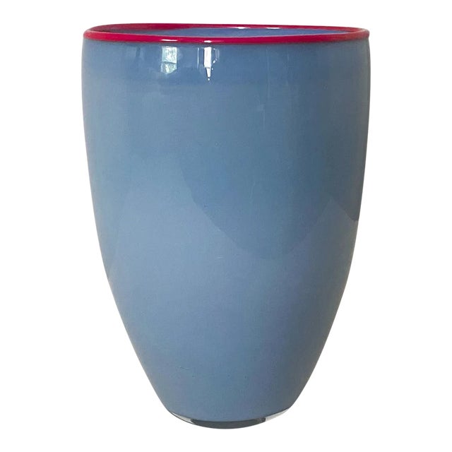 Vintage Ibex Postmodern Blown Glass Vase For Sale