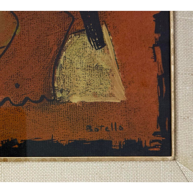 Limited edition linocut on paper. Signed 'Botello' lower right. Numbered 15/50 lower left. Visible artwork size in the...