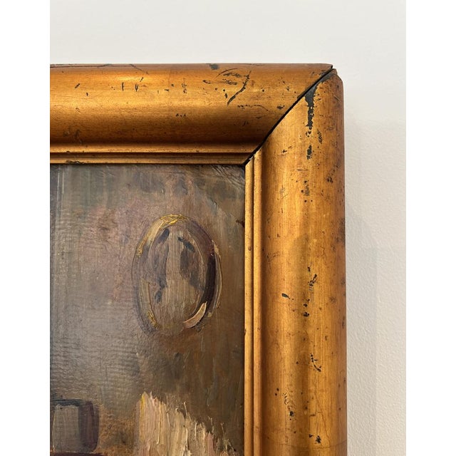 Lino Umberto Salini, Personnage lisant le Journal, 1919, Oil on Cardboard, Framed For Sale - Image 10 of 14