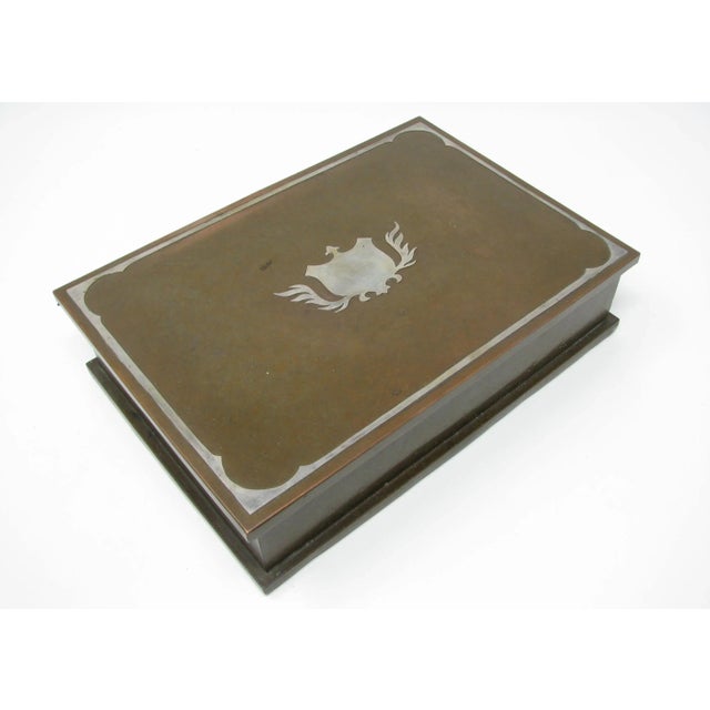 Vintage Silver Crest Bronze Humidor With Sterling Silver Overlay Decoration For Sale - Image 13 of 13
