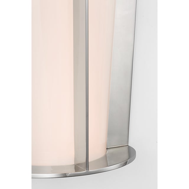 2020s Barbara Barry for Visual Comfort Signature Phinn 12" Tapered Sconce in Polished Nickel with White Glass For Sale - Image 5 of 9