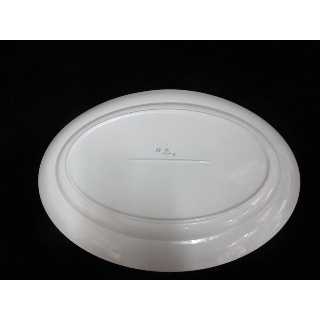 Mid 20th Century Mid 20th Century Traditional Royal Copenhagen Aluminia Faience Tranquebar Blue 931 Oval 19" Serving Platter For Sale - Image 5 of 6