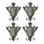 Set of Four 19th Century Venetian Iron Mirrored Sconces For Sale