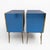 Mid-Century Style Blue Mirrored Chests of Drawers with Brass Details, 2000, Set of 2 For Sale - Image 4 of 8
