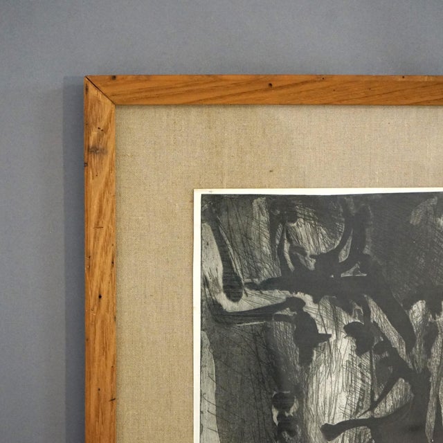 Mid 20th Century Mid Century Modern Ltd Ed Charcoal Litho #3/10 “Joy In Eden” for Ghandi, Signed, Framed For Sale - Image 9 of 11