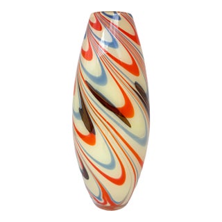 Vintage Encased Art Glass Murano Vase For Sale