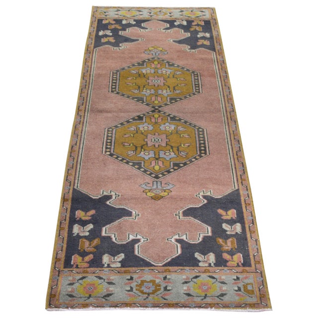 Vintage Turkish Anatolian Hand-knotted with care using traditional rug-making techniques, this wool rug blends timeless...